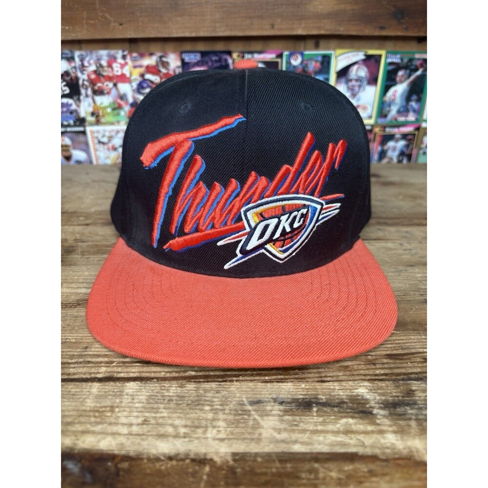 Oklahoma City Thunder OKC Mitchell & Ness NBA Snapback Cap Hat Black Orange